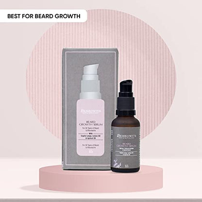 BERKOWITS HAIR & SKIN CLINICS - Best Beard Growth Serum for Thicker Beard and Filing Patchy Beard | ntains Capila Longa, Lemon Oil, Apricot Oil - 30ML