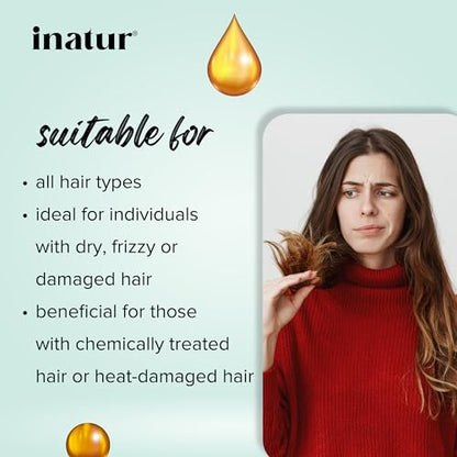 inatur Strengthening Keratin Hair Serum, Restores Shine, repairs Damaged Hair, Strengthens & Protects, Safe for Colour Treated Hair,50ml