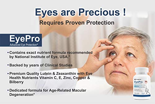 Trexgenics EyePro AREDS-2 Advanced Eye Protection formula with Lutein,Zeaxanthin, Zinc, Copper & Bilberry (60 Veg. Capsules)