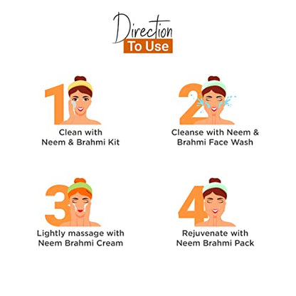 Vedicline Neem & Brahmi Facial Kit, For Reduce Dark Spots, Acne with Aloe Vera, Embellica & Vitamin C, 620ml