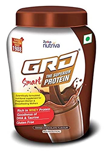 GRD Smart Chocolate Flavoured Superior Whey protein powder with DHA & Taurine, 200g