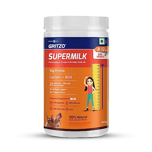 Gritzo SuperMilk Height+ for 8-12y Girls, Double Chocolate, 400 g