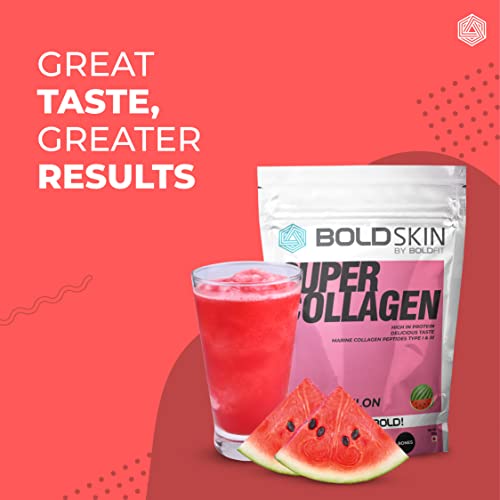 Boldfit BoldSkin Collagen Supplement For Women & Men, Supports Skin Hair Nails Joints Bones, 200gm (Watermelon)