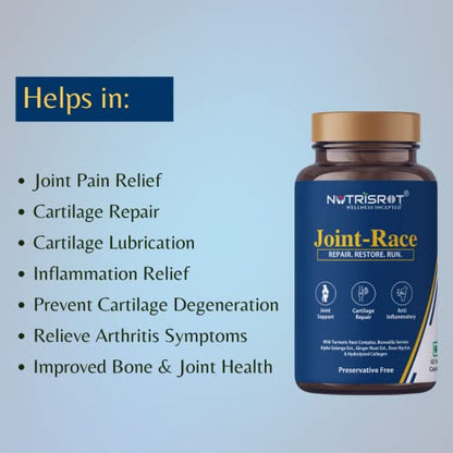 NUTRISROT Joint-Race Ayurvedic Supplement for Joint Pain Relief & Cartilage Repair Support with Bosn for Improving Joint and Bone Health| Men & Women