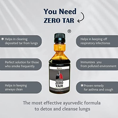 Hindrishi Ayurveda Zero Tar & Liv Revive Syrup, Lungs and Liver Detox (1 Zero Tar + 1 Liv Revive)