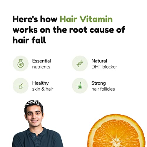 Traya Hair Vitamins Capsules,Natural Dht Blocker & Biotin For Hair Growth,Hair Fall Control,Contains3 & Bhringraj(60 Multivitamins For Hair) Pack Of 2