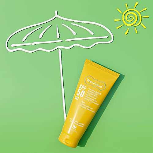 Teenilicious Sunscreen SPF 50 Gel Broad Spectrum PA+++, No White Cast, Light Weight Acne UV Gel, SunSkin, Sunscreen for Women & Sunscreen for Men–75Gm