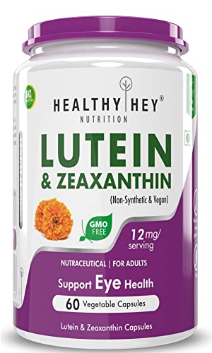 HealthyHey Nutrition Lutein 10 mg with Zeaxanthin - Support Eyes Health - 60 Veg. Capsules (Pack of 1)