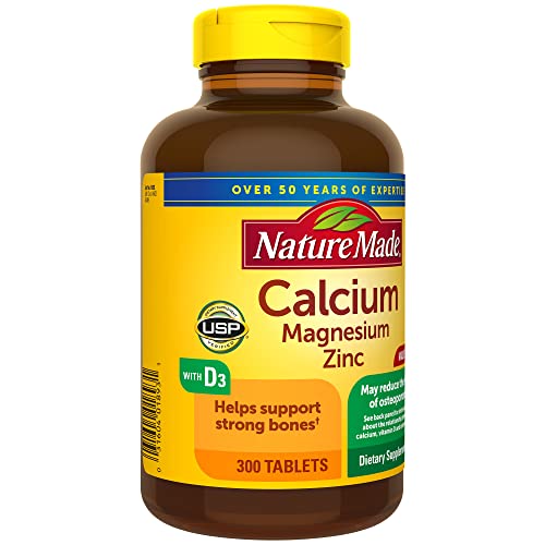 Nature Made Calcium Magnesium Zinc Tablets with Vitamin D, 300 Count
