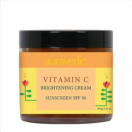 Auravedic vitamin c face cream for women men with Sunscreen SPF 50 sun cream day cream for women daispot removal cream sunblock skin brightening cream