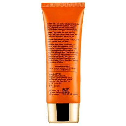 O3+ Agelock Multi Vitamin SPF 50 Sunscreen UVA/UVB PA+++ Sun Damage Protection Skin Cream Ideal for Normal to Oily Skin, 75g