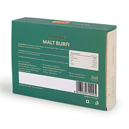 Anand Malt Burfi Made with Pure Ghee and Dry Fruits Box (250)