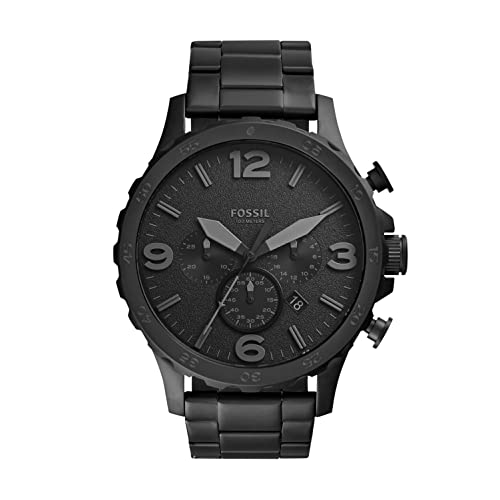 Fossil Nate Chronograph Black Dial Men's Watch-JR1401