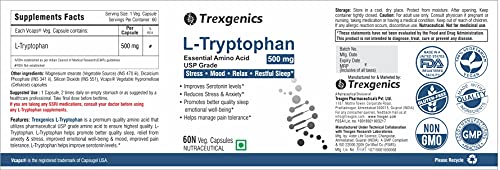 Trexgenics® L-TRYPTOPHAN 500mg (60 Vcaps) (1)