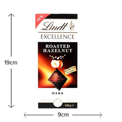 Lindt Excellence Imported Chocolate Bar with Gently Roasted Hazelnut Bits. (100g)