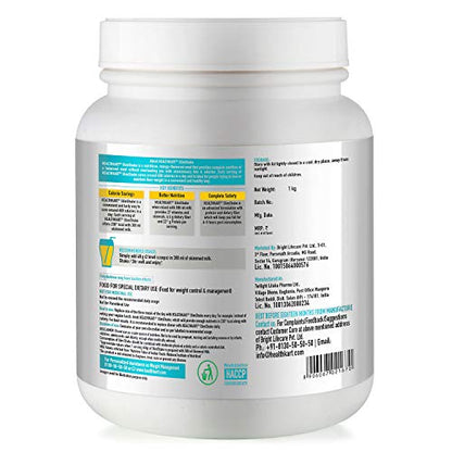 HealthKart SlimShake-Meal Replacement Shake(with 21.5g Protein and 4.6g Fiber)- (Mango)- 1kg