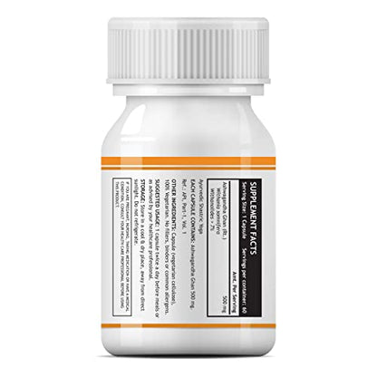 INLIFE Ashwagandha Supplement Tablets (Withanolides>7%) 500 mg - 60 Vegetarian Capsule (2-Pack)