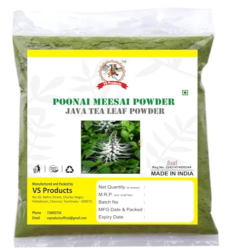 VS Products Poonai Meesai Powder(Orthosiphon Aristatus), 400g