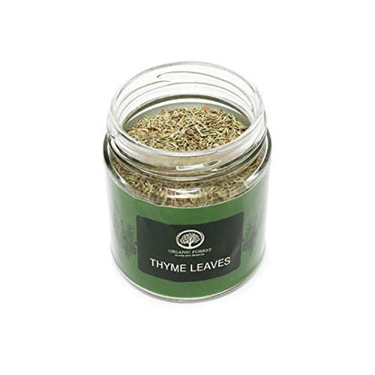 Organic Forest Organic Pure Fresh Herbs Dried Thyme Leaves Glass Jar Containers Package of 30 gm