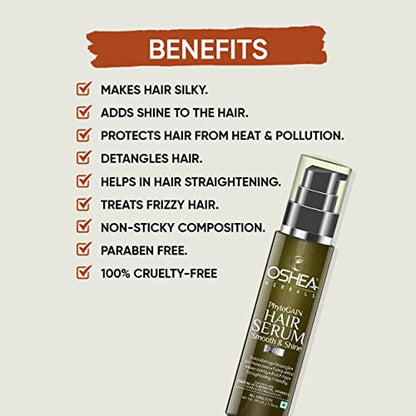 Oshea Herbals Phytogain 7 in 1 Smooth & Shine Hair Serum I Instant Shine & Smoothness I Gives frizz – free Hair I 110ml