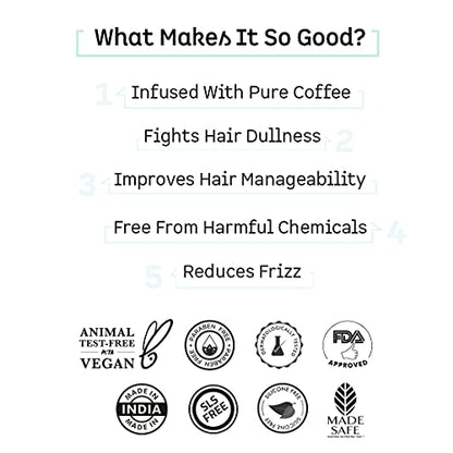 mCaffeine Hair Serum for Hair Fall Control for Men & Women | Lightweight & Non Sticky Serum with Walnut Oil & Argan Oil | SLS & Paraben Free - 50ml