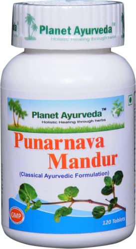 Planet Ayurveda Punarnava Mandur Tablets - 120 Tablets (Pack of 2)