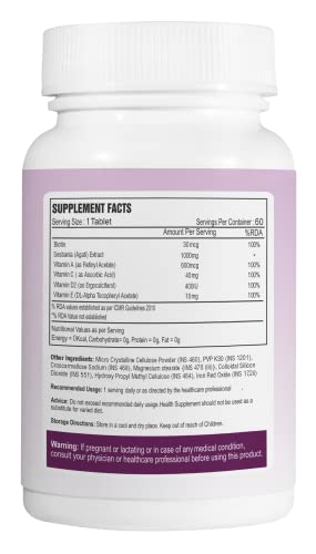 Alpspure Nutra Biotin, Supplements for Hair Growth, Strong Hairs, Glowing Skin & Healthy Nails | Redl Biotin Source Sesbania Extract | 60 Veg. Tablets