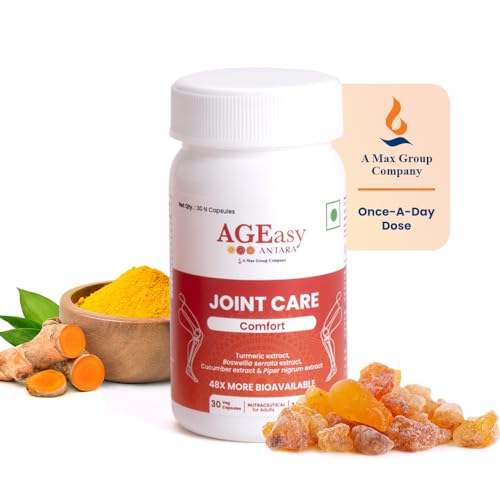 AGEasy Joint Care Comfort | Curcumin Capsules, Helps Reduce Inflammation and Pain, Immunity Booster,c, Boswellia, Cucumber, Black Pepper | 30-Day Pack