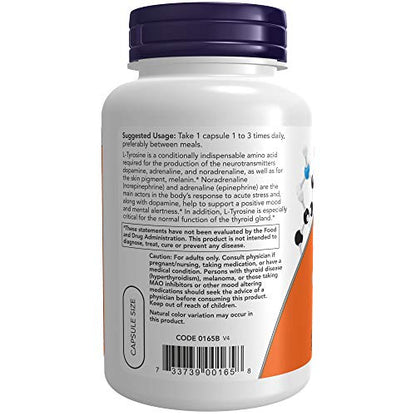 Now Foods L-Tyrosine 750mg, 90-Capsules