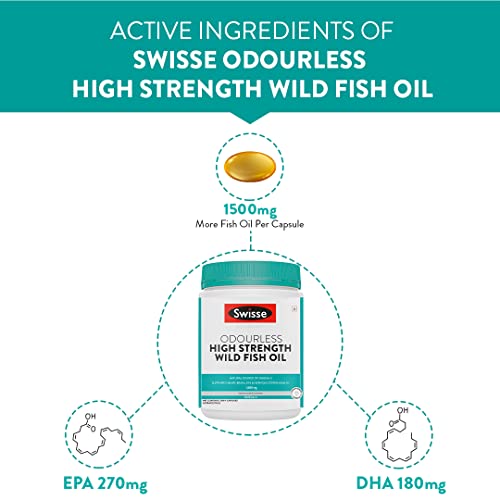 Swisse Fish Oil with 1500mg Omega 3 (Highest Concentrate In Single Capsule) Manufactured In Australi Formula - (200 Capsules, One Capsule Per Serving)