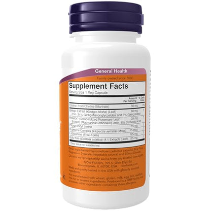 Now Foods Brain Elevate Formula, 60 Vcaps