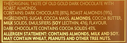 Cadbury Old Gold Roast Almond Dark Chocolate, 6.35 oz / 180 g