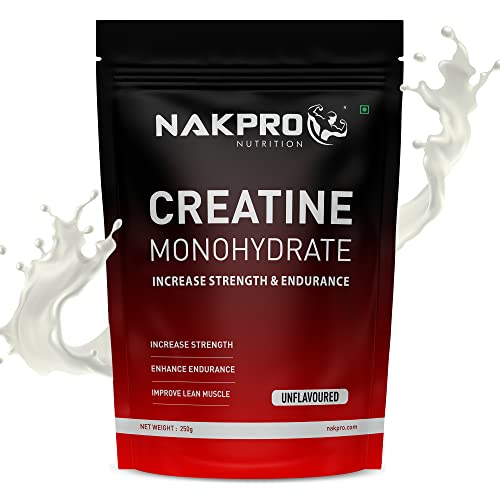 Nakpro Micronized Creatine Monohydrate | Highest Grade (Unflavoured, 250g)