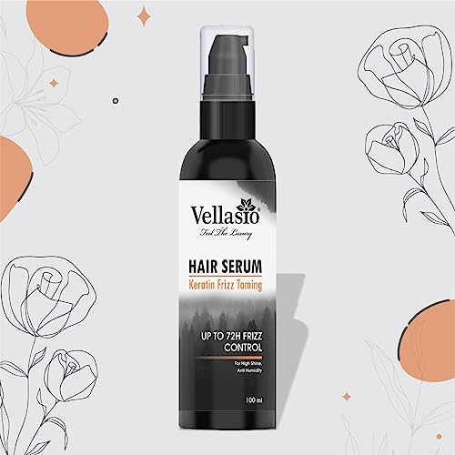 Vellasio Keratin Smooth Anti-frizz Taming 100 Ml Hair Serum with 2x Smoother Hair and Long-lasting Frizz Control Up to 72h for Women Hair Shine