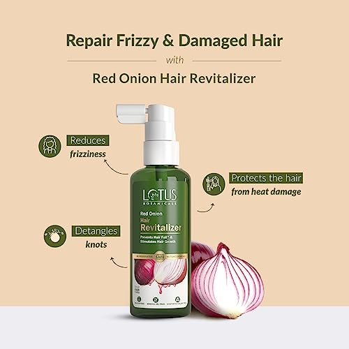 Lotus Botanicals Red Onion Hair Revitalizer (Serum) | Volumising & Repairing | Mineral Oil, Silicon & Chemical Free | All Hair Types | 100ml