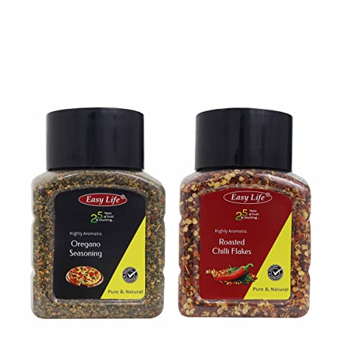 Easy Life Chefs Combo of Oregano Seasoning 230g and Roasted Chilli Flakes 200g