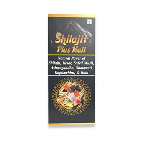 Shilajit Plus Malt, Experience the Power of Himalayan Shilajit, Kesar, Safed Musli, Ashwagandha, Shatawari, Kapikachhu - 400ml