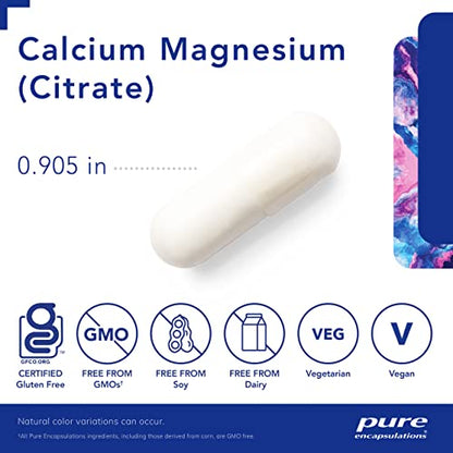 Pure Encapsulations Hypoallergenic Calcium Magnesium (Citrate) -180 Capsules