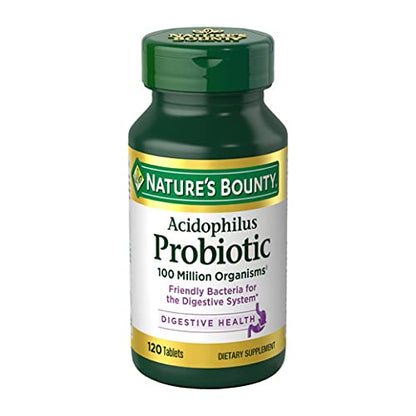 Nature's Bounty Acidophilus Probiotic, Pack of 120 Tablets