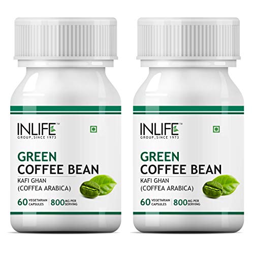 INLIFE Green Coffee Beans Extract 800Mg 50% Gca (60 Veg. Capsules) (2-Pack)