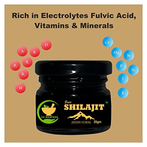 FIJ AYURVEDA Pure Ayurvedic Shilajit/Shilajit Resin (Semi Liquid) | Shudh Shilajit | Supports Strength, Stamina & Energy - 20Gm (Pack of 1)