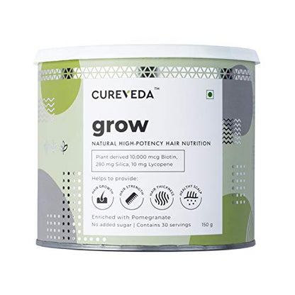 Cureveda Collagen powder and Plant based Biotin 10000 mcg, Hair Growth For Men & Women (300 gm, 150 gm)