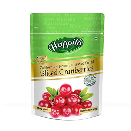 Happilo Premium Californian Dried and Sweet Sliced Cranberries ,200 g
