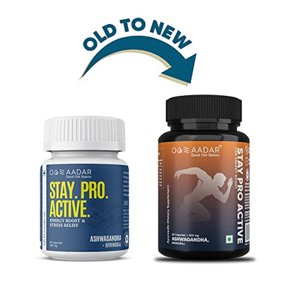 AADAR Stay Pro Active Energy Boost and Relief From Stress and Fatigue for Both Men and Women, 60 Capsules