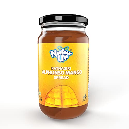 NATURUP Alphonso Mango Spread (Jam), 250g | Now with More Fruit, Less Sugar | 100% Natural Ingredients | No Preservatives, Colours or Flavours