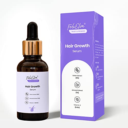 FEBELVN Onion Hair Serum For Hair Growth, Reduces Hair Fall,Thinning Hair and | Enhance Volume & Boomond Oil, Brahmi Extract | Both Men & Women - 30ML