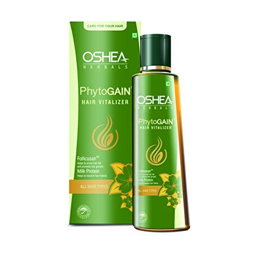 Oshea Herbals Phytogain Hair Growth Vitalizer, Prevents Hair Fall, Boost Hair Growth, Paraben & Silicone Free, 110ml