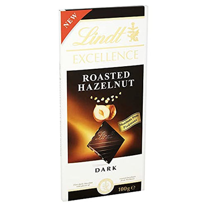 Lindt Excellence Roasted Hazelnut Dark Chocolate, 2 x 100 g