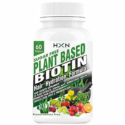 HXN Biotin Tablets For Hair Growth Supplements For Women,10000mcg Powder Plant Based Extract, Collagl Control Supplement-60 Tablet (No Capsules Pack1)