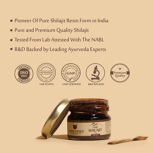 UPAKARMA Ayurveda Natural and Pure 15g Shilajit Resin with 1g Kashmir Kesar Saffron Combo Pack